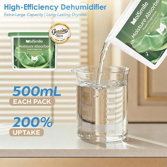 Moisture Absorbers 12 Packs, 10.8OZ Fresh Scent Efficient Humidity Absorber ＆ - Image 4