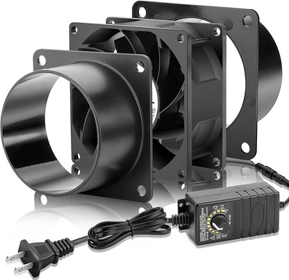 80mm x 38mm 3 Inch Air Vent Duct Booster Adjustable Speed Fan by CoolingFan