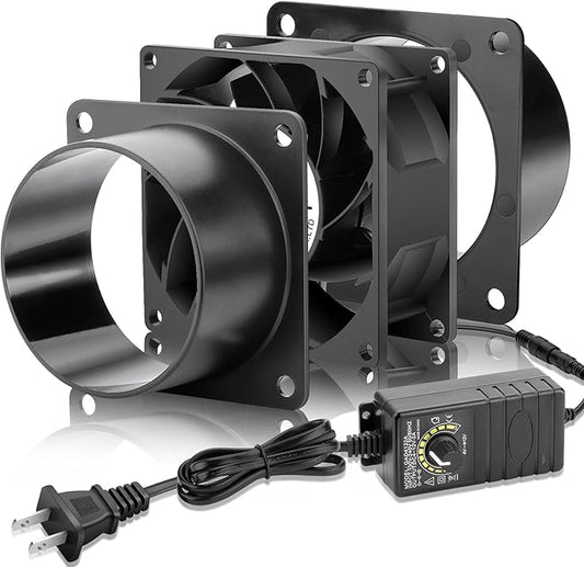 80mm x 38mm 3 Inch Air Vent Duct Booster Adjustable Speed Fan by CoolingFan