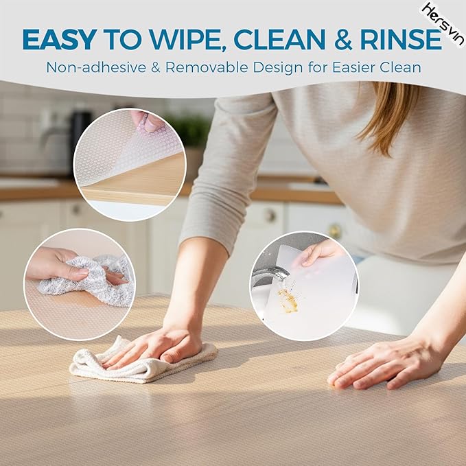 Hersvin Shelf Liners, 20in x 20ft Kitchen Drawer Mats, Non-Adhesive EVA - Image 6