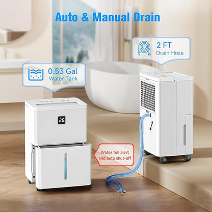 25 Pint Dehumidifier for Basement, Quiet Dehumidifier - Image 7