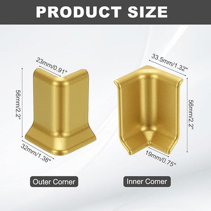 uxcell Self Adhesive Baseboard Corner Blocks, 2.2 Inch Wall Edge Corner - Image 2