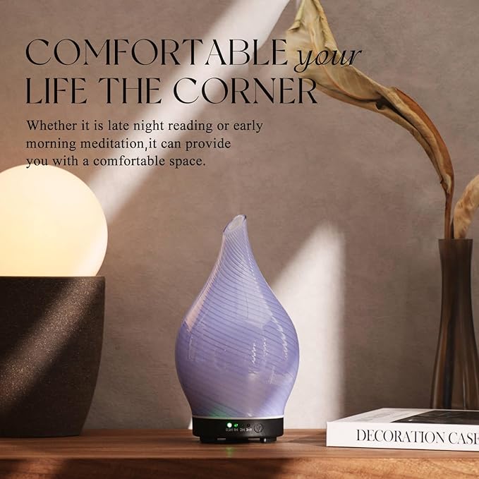 Porseme 150ml Essential Oil Diffuser Glass Color Changing Aroma Air Diffusers - Image 7