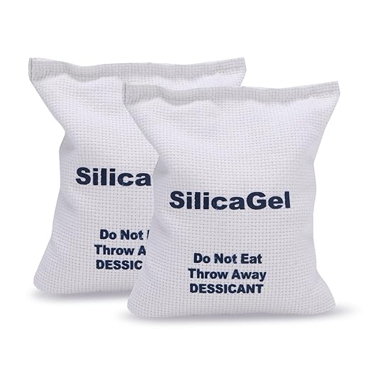2 x 500 Gram Large Silica Gel Packets, Rechargeable Silica Desiccant Packs by YORSUNNEISilicaGelDesiccants