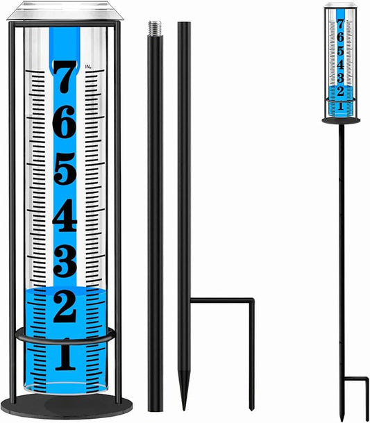 Rain Gauge Outdoor, Accurate Rain Gauges Outdoors Best Rated, Upgraded Freeze by BIUWING
