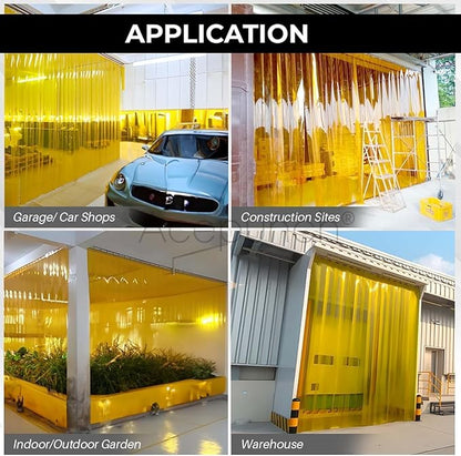 Yellow Kit PVC Smooth Plastic Strip Door Curtain 7 x 600 in Standard Clear - Image 4