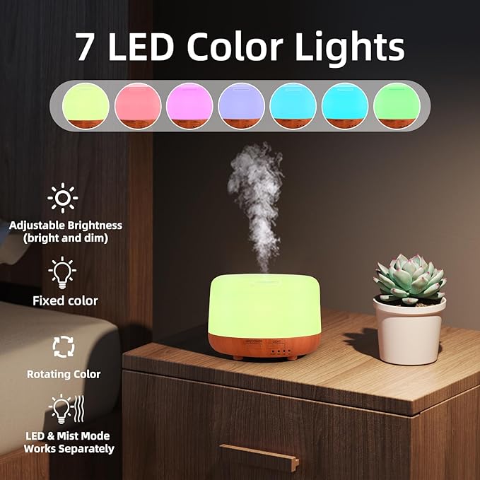 300ML Essential Oil Diffuser, Small Room Aromatherapy Diffuser, Quiet 8H - Image 9