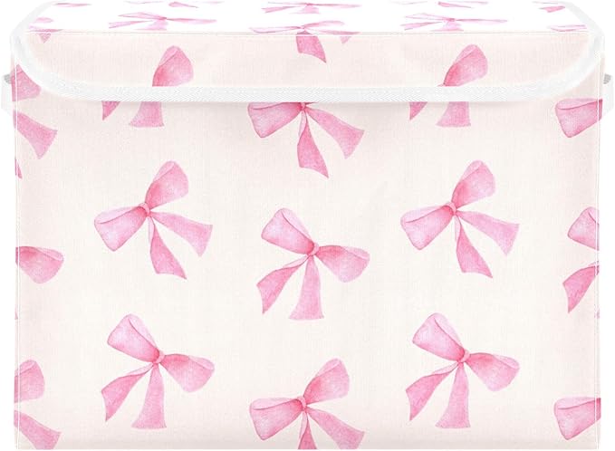 xigua Pink Bow Storage Bins by LLCxigua