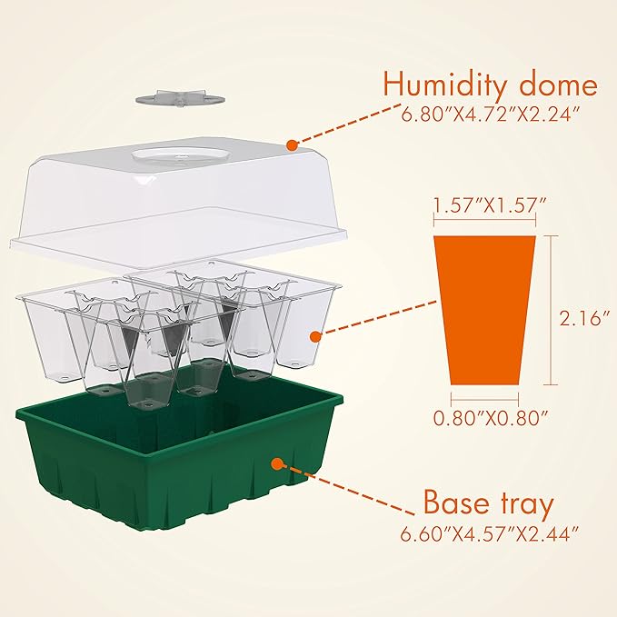 Gardzen 10-Set Garden Propagator Set, Seed Starter Trays - Image 3