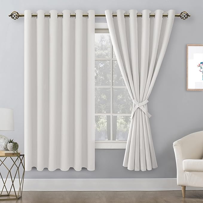 Hiasan Room Darkening Curtains for Bedroom, 70 x 63 Inches - Image 2