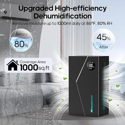 Dehumidifier, Dehumidifiers for Home, 98 OZ Water Tank, Dehumidifier Washable - Image 2