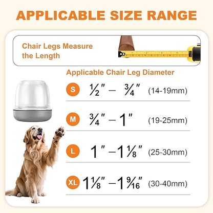 Chair Leg Floor Protectors for Hardwood Floors – Smooth Nylon Base Won’t Trap - Image 4