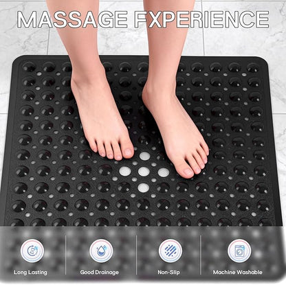 Anti-Slip Bathtub Shower mat, 20.8×20.8（Approximately 53×53cm） inch Soft - Image 5