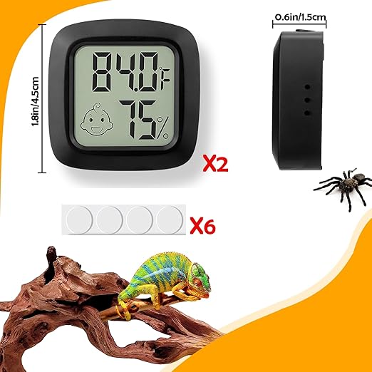 2 PCS Reptile Thermometer and Humidity Gauge - Image 6