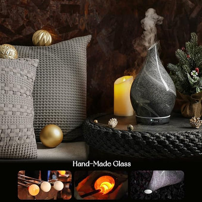 Porseme 280ml Essential Oil Diffuser Glass Color Changing Aroma Air Diffusers - Image 5