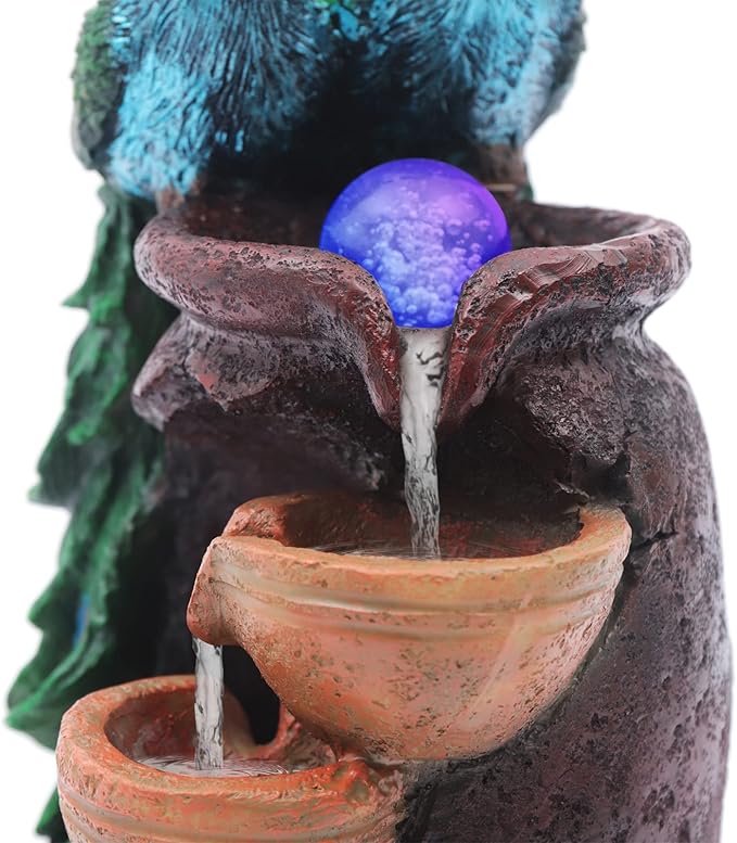 21Inch Art Decorative Animal Statue Bonsai Waterfall Fountain Humidifier - Image 3