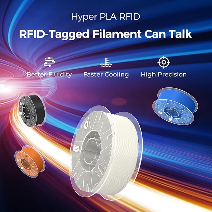 Official Creality Hyper PLA RFID Filament 1.75mm Black & White 2KG - Image 2