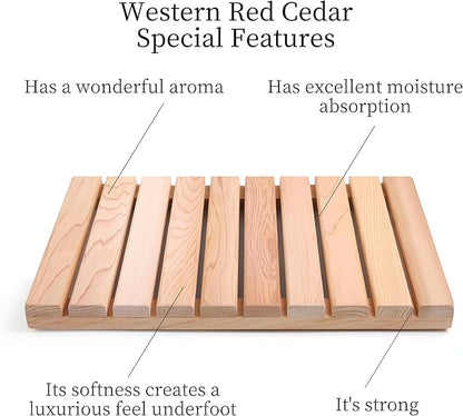 bingaai Cedar Wood Shower Mat, Cedar Wooden Bath Mats, Small Wood Bath Mat 20 x - Image 2