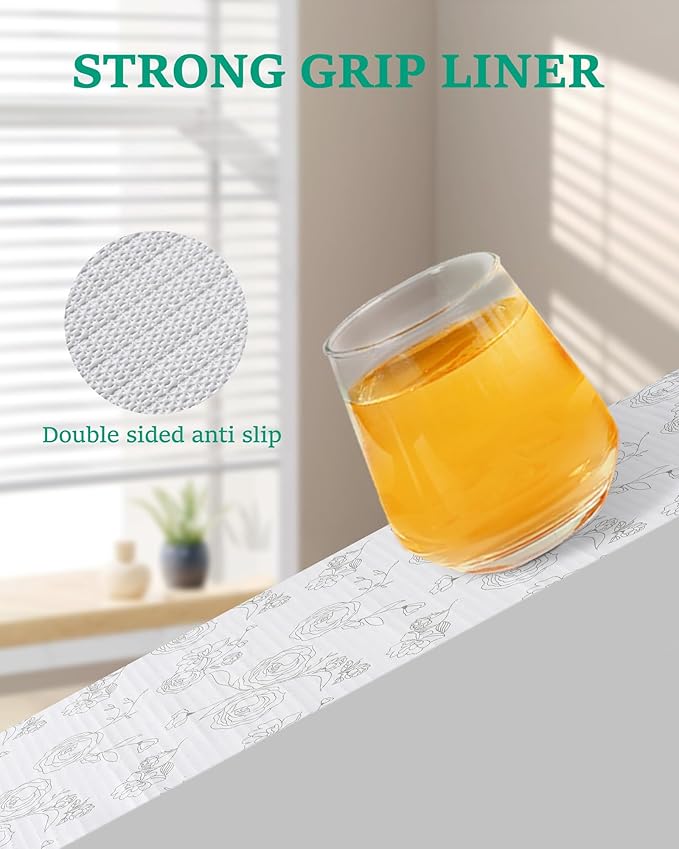 Floral Shelf Drawer Liner for Kitchen Cabinets Non-Adhesive Shelf Liner Paper - Image 2