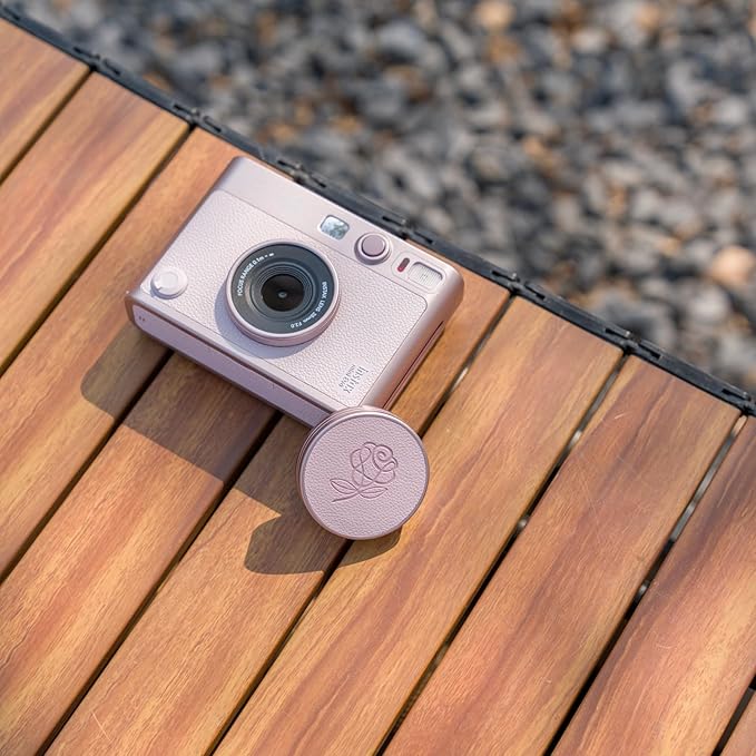Pink Lens Cap for Fujifilm Insta Mini EVO, Retro Leather Aluminum Anti-Dust - Image 7