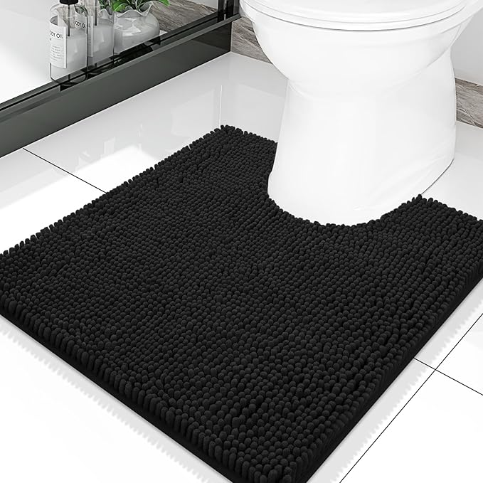 Smiry Luxury Chenille Toilet Rugs U-Shaped 20x20, Soft Absorbent Non-Slip by Smiry
