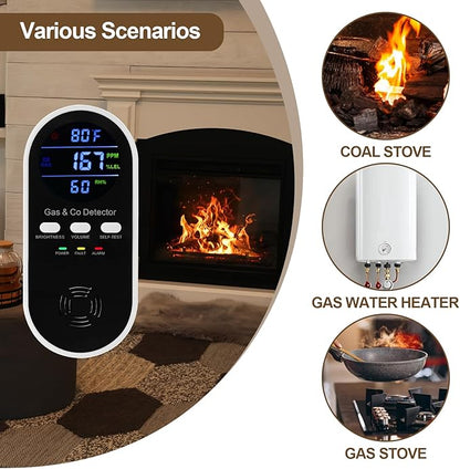 3 Packs 5-in-1 Combination Gas &Carbon Monoxide Detector, Plug-in Explosive Gas - Image 6