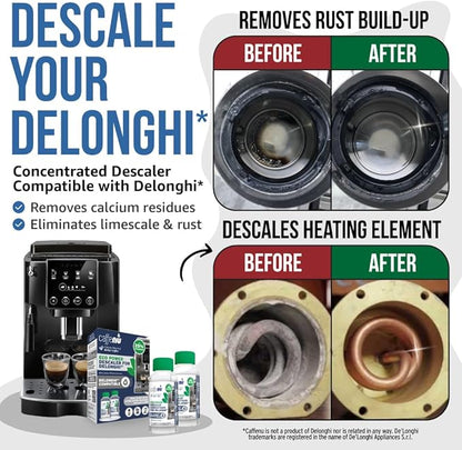 Delonghi Compatible Descaling Solution. 2 Bottles of Descaler Solution. - Image 2