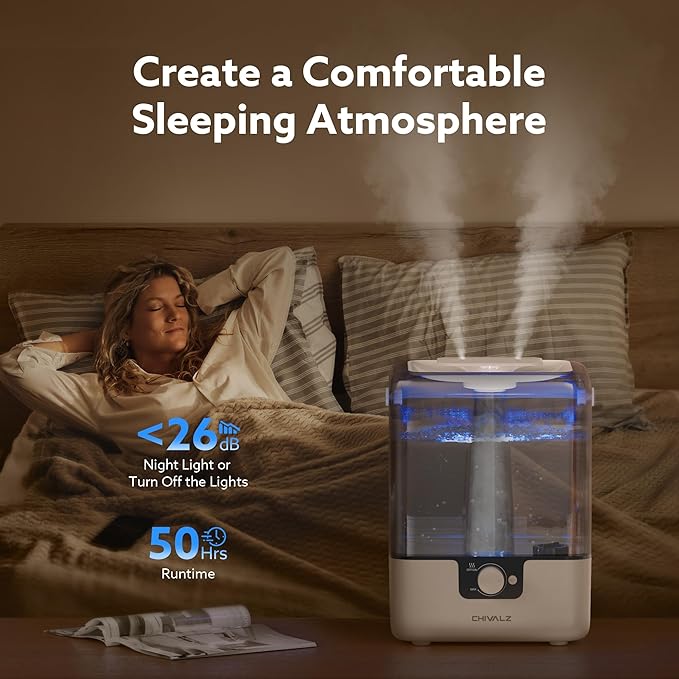 CHIVALZ Humidifiers for Bedroom Large Room Home, 6L Cool Mist Humidifier for - Image 3