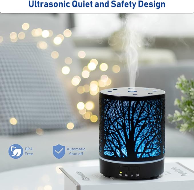 Essential Oil Diffuser Aromatherapy Diffuser -300ml Metal Electric Ultrasonic - Image 3