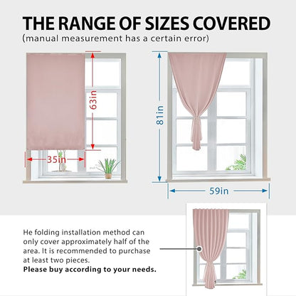 Autohesion Curtains for Windows, Bedroom Blackout Curtains for - Image 3