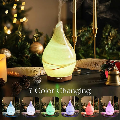 Porseme 280ml Essential Oil Diffuser Glass Color Changing Aroma Air Diffusers - Image 2