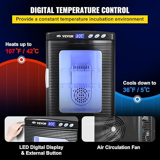 Happybuy Black Reptile Incubator 25L Scientific Lab Incubator Digital Incubator - Image 3