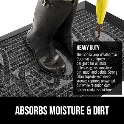 GORILLA GRIP 100% Waterproof All-Season WeatherMax Doormat, US Designed Natural - Image 5