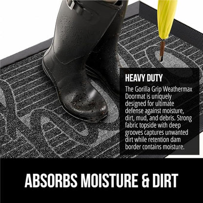 GORILLA GRIP 100% Waterproof All-Season WeatherMax Doormat 35x23, US Designed - Image 4