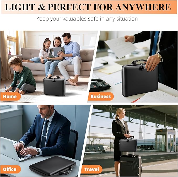 Fireproof Document Box File Organizer: Hard-Shell Case Fireproof Waterproof Box - Image 7