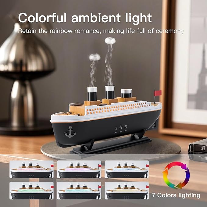 Titanic Humidifier 250ml, Essential Oil Diffuser Cool Mist Ultrasonic Aroma - Image 3