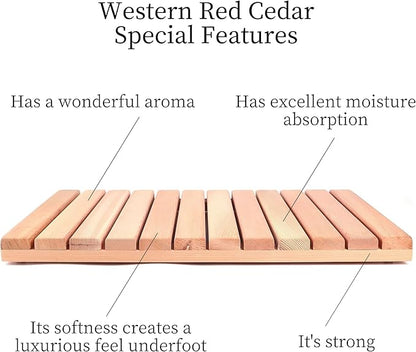 bingaai Cedar Wood Shower Mat, Cedar Wooden Bath Mats, Wood Bath Mat 23.6 × - Image 3