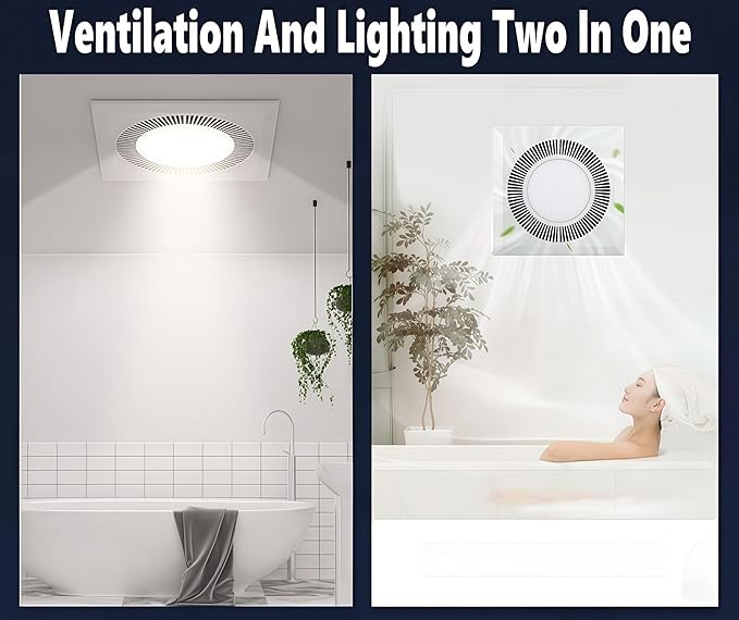 Bathroom Exhaust Fan With Light, DC Energy-Saving Ventilation Fan, Ceiling - Image 6