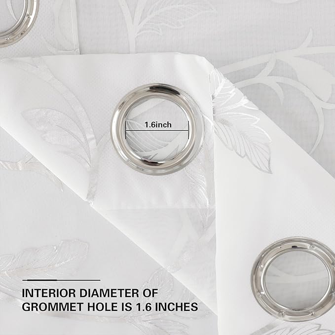 BUHUA White Sheer Curtains 84 Inch Length Semi - Image 4