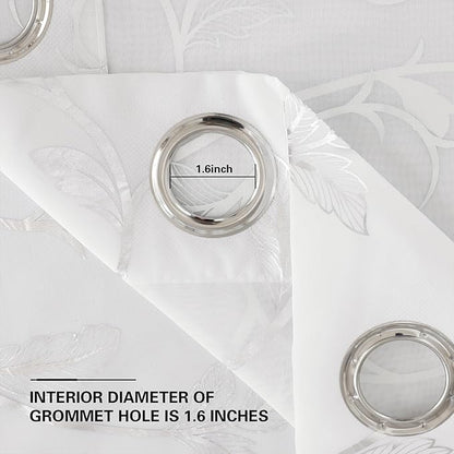 BUHUA White Sheer Curtains 84 Inch Length Semi - Image 4