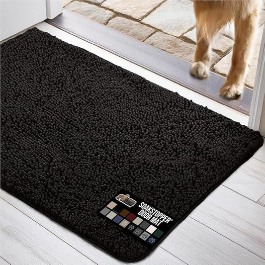 GORILLA GRIP SOAKSTOPPER Dog Door Mat, Machine Washable Rug Absorbent Doormat by GorillaGrip