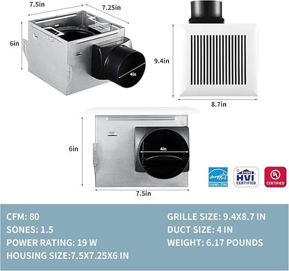 Tech Drive Very Quiet Bathroom Exhaust Fan - Image 2