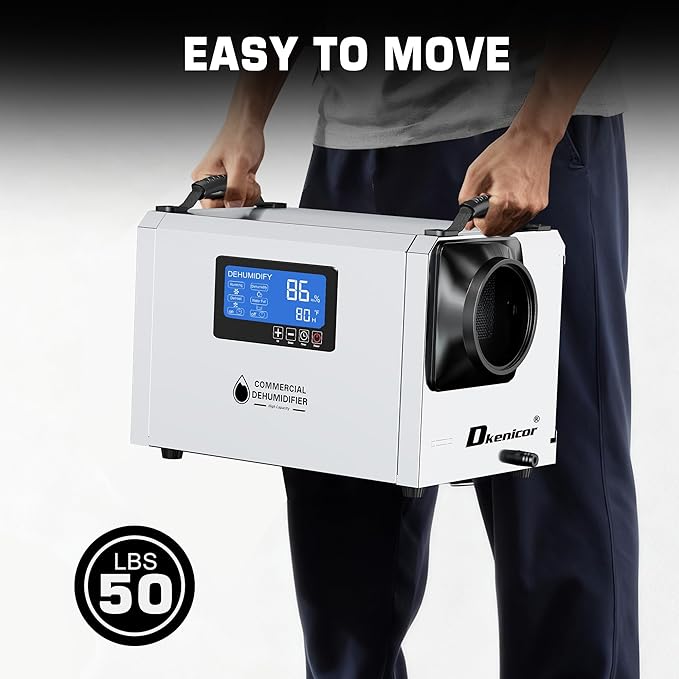 145 Pints Commercial Dehumidifier, Industrial Water Damage Unit up to 6 - Image 9