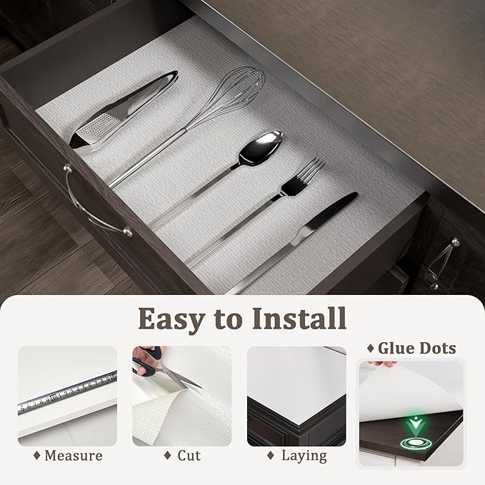 Shelf Liner for Kitchen Cabinets 18" x 120" Non-Adhesive Non-Slip Drawer Liners - Image 8