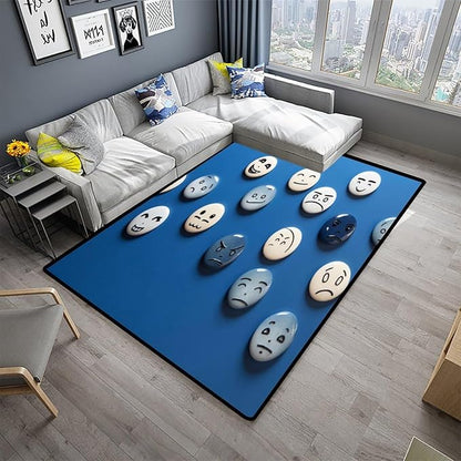 Broadloom, Strange Expression Pattern Printing Non-Slip Area Rugs Fade Resistant - Image 2