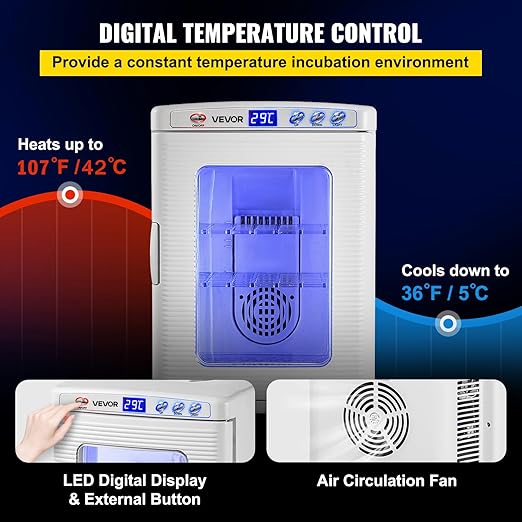 Happybuy White Reptile Incubator 25L Scientific Lab Incubator Digital Incubator - Image 3