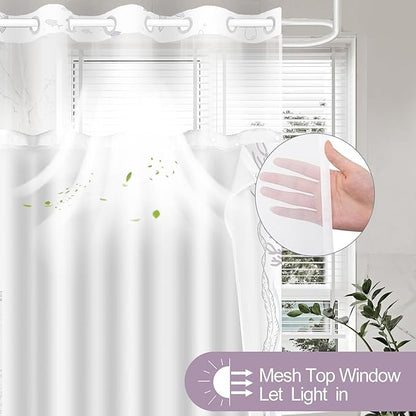 Extra Long No Hook Shower Curtain - Image 4