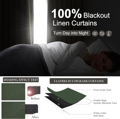 Pinch Pleated Blackout Curtains 70 Inches Extra Wide - Image 2