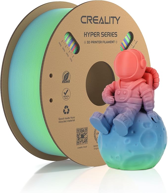 Creality 3D Printer Filament PLA 1.75mm, Creality Official Hyper Multicolor by Creality