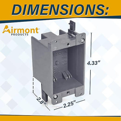 Airmont Products 14 in. Old Work Electrical Box, 1-Gang 14 Cu in Non-Metallic - Image 2